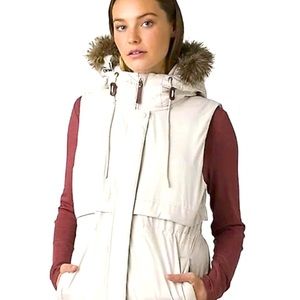 Prana Womens Banajaara Down Vest with fur trim - XS
